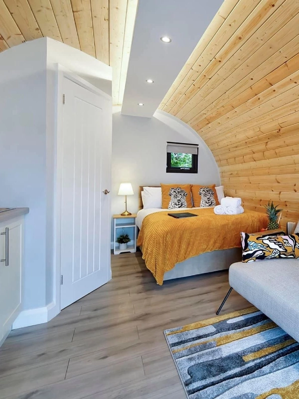 The Beehive Glamping Pod Inside View Berko Pod Systems Dungiven Derry Northern Ireland